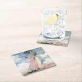 パラソルを持つ女性, Claude Monet, 1886 スクエアペーパーコースター (インサイチュ)