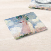 パラソルを持つ女性, Claude Monet, 1886 スクエアペーパーコースター (アングル)