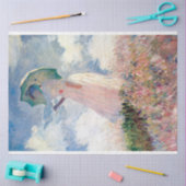 パラソルを持つ女性， Claude Monet, 1886 薄葉紙 (クラフト)