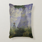 パラソルを持つ女性byクロード・モネ，ヴィンテージ・アート アクセントクッション (正面(垂直))