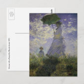 パラソルを持つ女性byクロード・モネ,ヴィンテージ・アート ポストカード (正面/裏面)