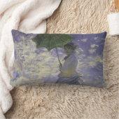 パラソルを持つ女性byクロード・モネ，ヴィンテージ・アート ランバークッション (ブランケット)