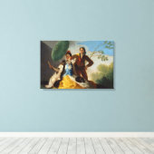 パラソルを美しいに持つスペインの紳士 キャンバスプリント (インサイチュ (ウッドフロア))