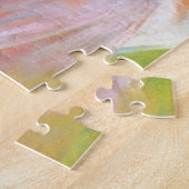 パラソルエレガント付きピンク色のドレスを着た女性 ジグソーパズル (側面)