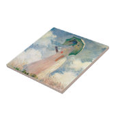 パラソルクロードモネヴィンテージアートの女性 タイル (側面)