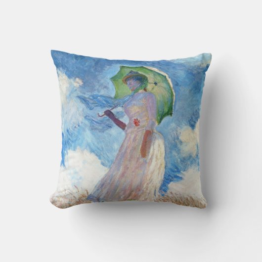 パラソルクロード・モネを持つ女性 クッション (正面)