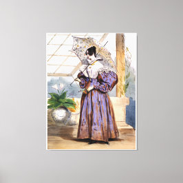 パラソルビクトリアン付きレディエレガント- Garden Art P キャンバスプリント