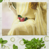 パラソル付きの女性 キッチンタオル (折り畳み)