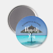 パラソル付きトロピカルビーチウェディング マグネット (正面/裏面)