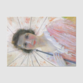 パラソル付きピンクのドレスを着た女性（ロバート・リード） 薄葉紙