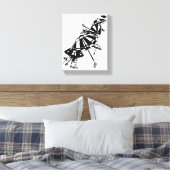 パラソル飛んでいる傘インクアートイラストレーション キャンバスプリント (インサイチュ (寝室))