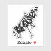 パラソル飛んでいる傘インクアートイラストレーション シール (シート)