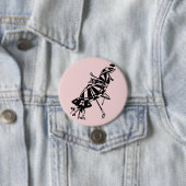 パラソル飛んでいる傘インクアートイラストレーション 缶バッジ (インサイチュ)