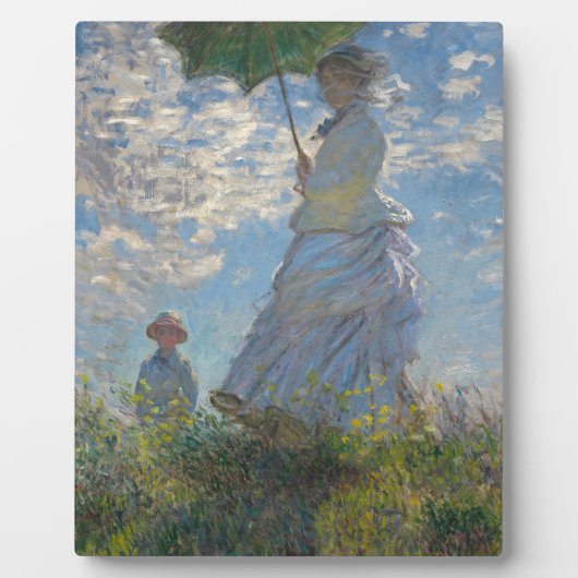 パラソル1875年を持つクロード・モネの女性 フォトプラーク (正面)