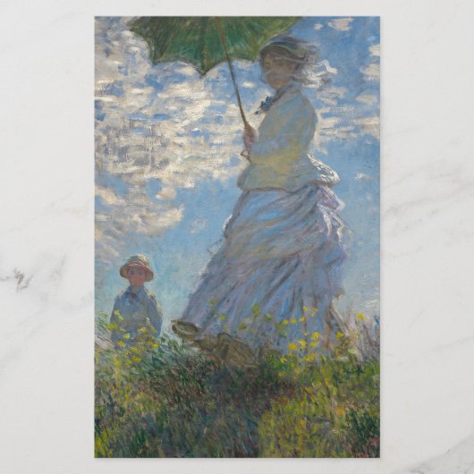 パラソル1875年を持つクロード・モネの女性 便箋 (正面)