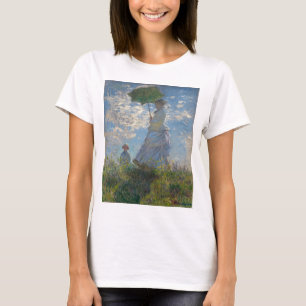 パラソル1875年を持つクロード・モネの女性 Tシャツ