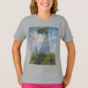 パラソル1875年を持つクロード・モネの女性 Tシャツ