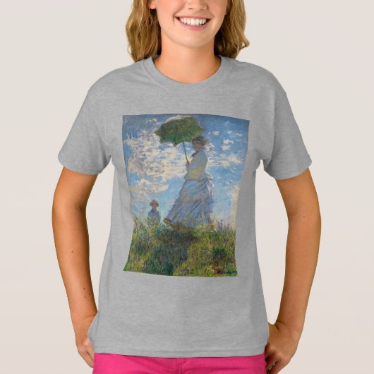 パラソル1875年を持つクロード・モネの女性 Tシャツ (正面)