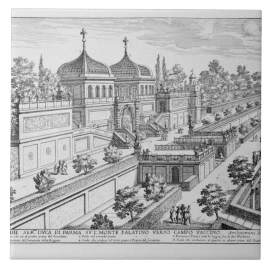 パラタインの丘のパーマの公爵の庭、 タイル (正面)