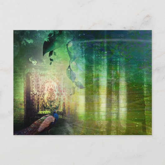 パラダイスかわいらしピーコックフォレストのグリーンゲイトオブザダイスピーコックフォレスト ポストカード (正面)