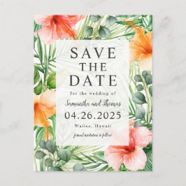 パラダイスでの結婚式 Save the Date 案内ポストカード