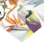 パラダイスと花の珍しい鳥水彩色 ショートテーブルランナー (コーナー)