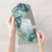 パラダイスのすべてのワンウェディング招待の蝶 オールインワン招待状 (貼ってはがせる)