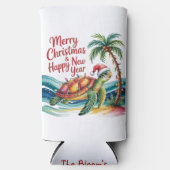 パラダイスのクリスマスカメ スリム缶クーラー (正面)