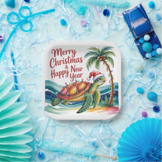 パラダイスのクリスマスカメ ペーパープレート (パーティー)