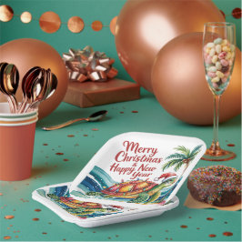 パラダイスのクリスマスカメ ペーパープレート