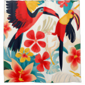 パラダイスのトゥーカンス熱帯アートシャワーカーテン シャワーカーテン (正面)