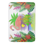 パラダイスのピンクのフラミンゴ バスマット (正面縦)