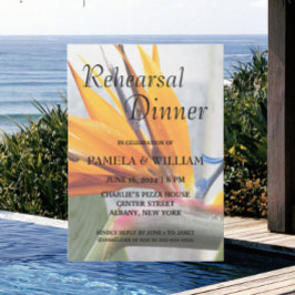 パラダイスのリハーサル結婚ディナーの熱帯鳥 招待状