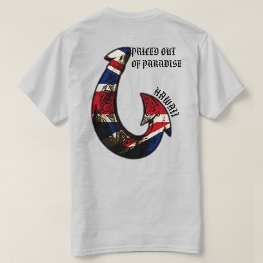 パラダイスの価格オフ – ハワイの部族のフックHIFlag Tシャツ (デザイン裏面)