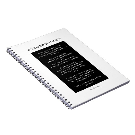 パラダイスの別の日の白黒のノート ノートブック (右側)