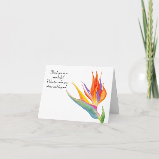 パラダイスの水色の鳥ありがとうボランティア サンキューカード (正面)