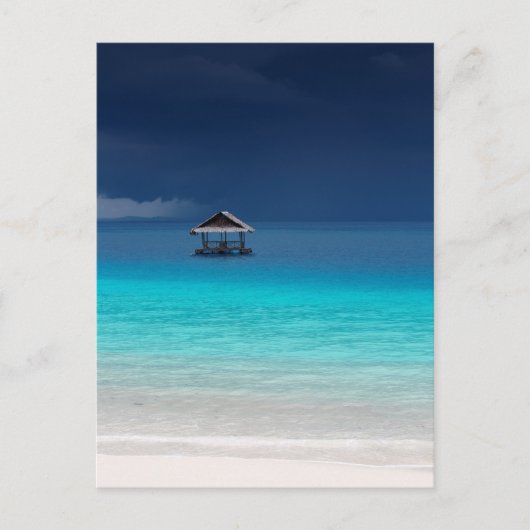 パラダイスの熱帯島の白い砂のビーチ ポストカード (正面)