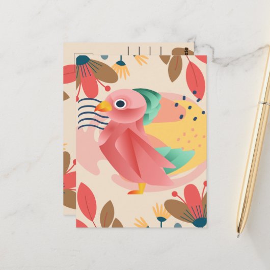 パラダイスの熱帯性鳴鳥 ポストカード (正面/裏面インサイチュ)