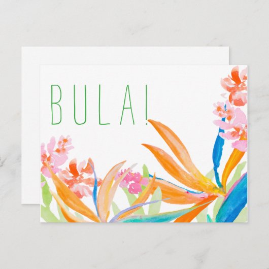 パラダイスの熱帯鳥の水彩の球根！フィジ ポストカード (正面/裏面)