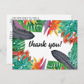 パラダイスの花とジャングル離れの感謝してい鳥 ポストカード (正面/裏面)