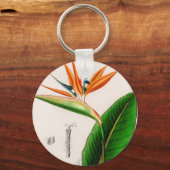 パラダイスの花鳥ヴィンテージ 図解入りの、写真付きの キーホルダー (正面)