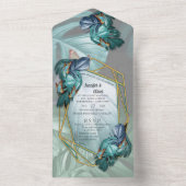 パラダイスの蝶がひとつに 結婚式招待状 オールインワン招待状 (内側)