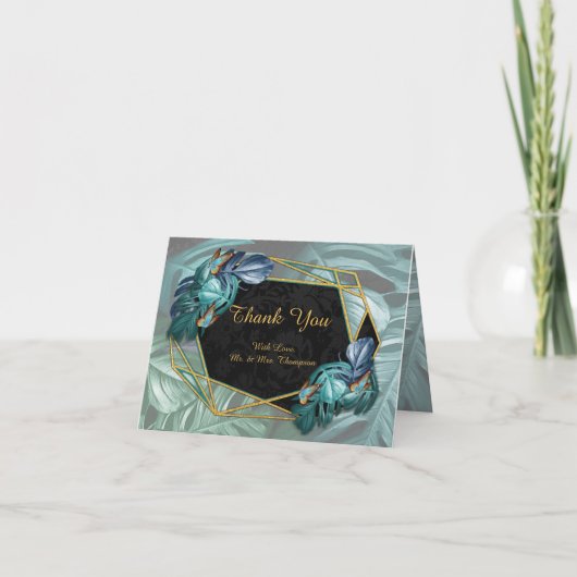 パラダイスの蝶/トロピカルターコイズスプラッシュ サンキューカード (正面)