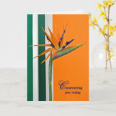 パラダイスの誕生日の鳥 カード (黄色い花)