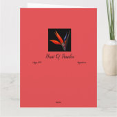 パラダイスの鳥がハートの花瓶 カード (裏面)