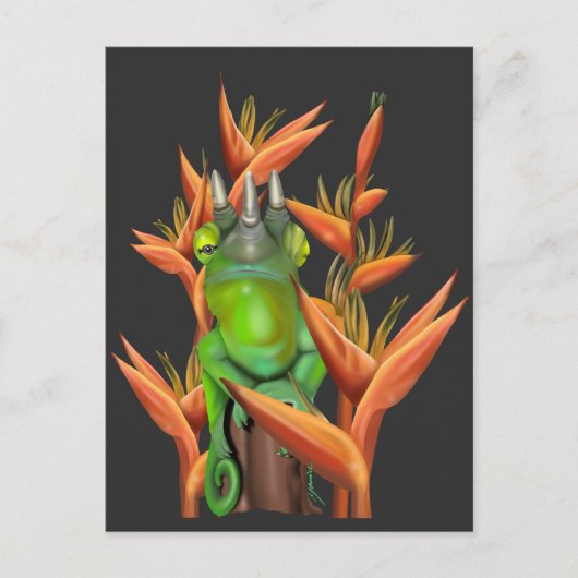 パラダイスの鳥の中のジャクソンのカメレオン ポストカード (正面)