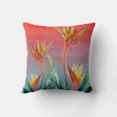 パラダイスの鳥の熱帯フローラ枕 クッション (裏面)