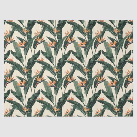 パラダイスの鳥ボタニカルパターンのデコパージュ 薄葉紙 (正面)