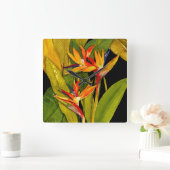 パラダイスの鳥 スクエア壁時計 (ホーム)