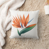 パラダイスの鳥、ストレリツィア異国花 クッション (ブランケット)